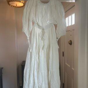 Free People Cream Long Sleeve Maxi Dress